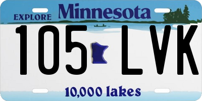 MN license plate 105LVK