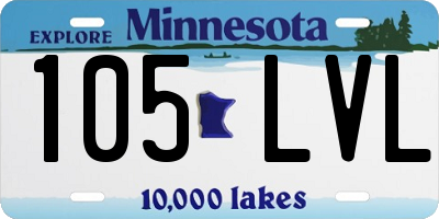 MN license plate 105LVL