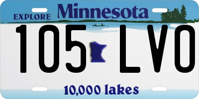 MN license plate 105LVO