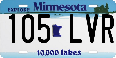 MN license plate 105LVR