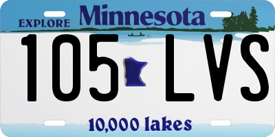 MN license plate 105LVS
