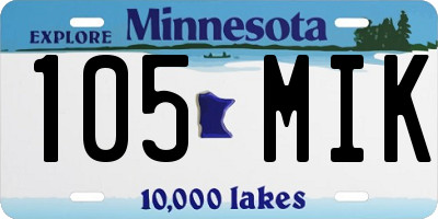 MN license plate 105MIK