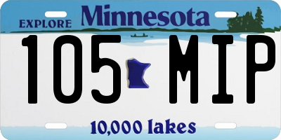 MN license plate 105MIP