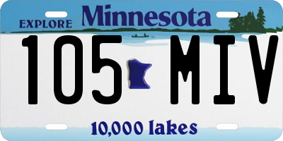 MN license plate 105MIV