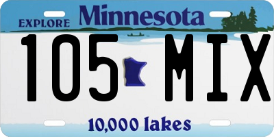 MN license plate 105MIX