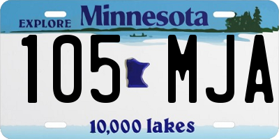 MN license plate 105MJA