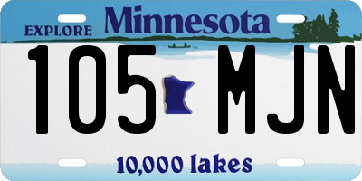 MN license plate 105MJN