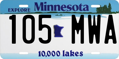 MN license plate 105MWA