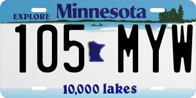 MN license plate 105MYW