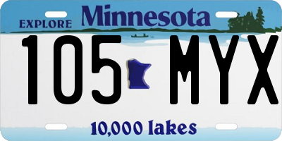 MN license plate 105MYX