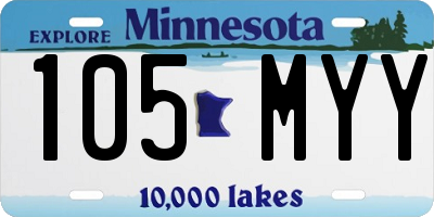 MN license plate 105MYY