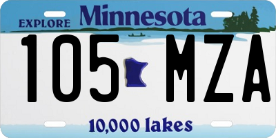 MN license plate 105MZA