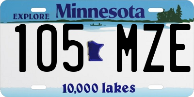 MN license plate 105MZE