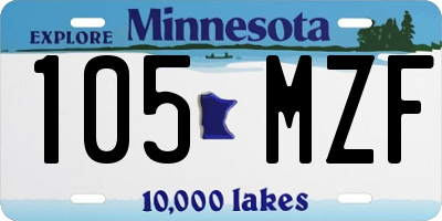 MN license plate 105MZF