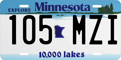 MN license plate 105MZI