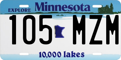 MN license plate 105MZM