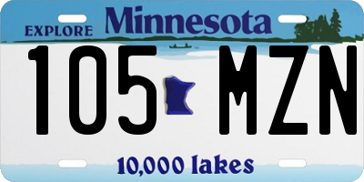 MN license plate 105MZN
