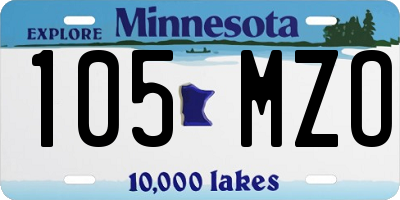 MN license plate 105MZO