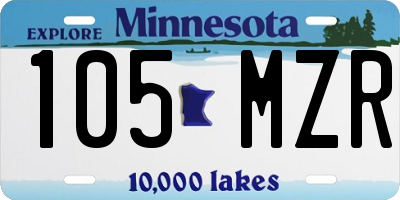MN license plate 105MZR