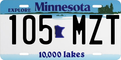 MN license plate 105MZT