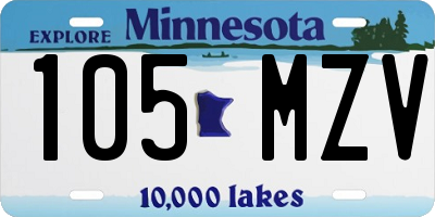MN license plate 105MZV