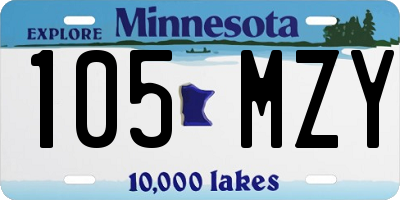 MN license plate 105MZY
