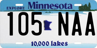 MN license plate 105NAA