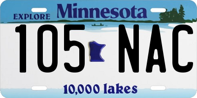 MN license plate 105NAC
