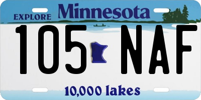 MN license plate 105NAF