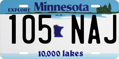 MN license plate 105NAJ