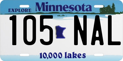 MN license plate 105NAL