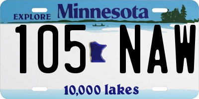 MN license plate 105NAW