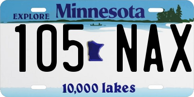 MN license plate 105NAX