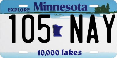 MN license plate 105NAY
