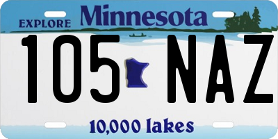MN license plate 105NAZ