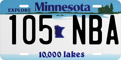 MN license plate 105NBA