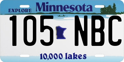MN license plate 105NBC