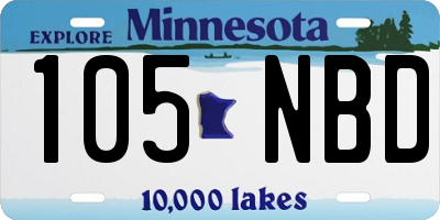 MN license plate 105NBD