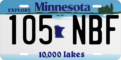 MN license plate 105NBF