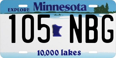 MN license plate 105NBG