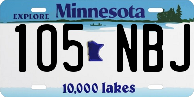 MN license plate 105NBJ