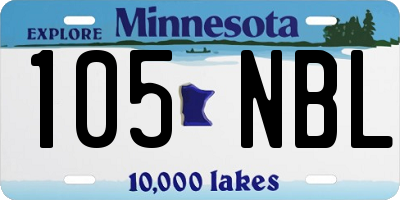 MN license plate 105NBL