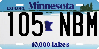 MN license plate 105NBM