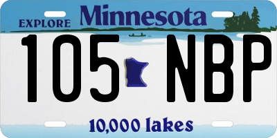 MN license plate 105NBP