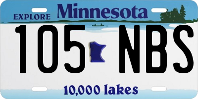 MN license plate 105NBS