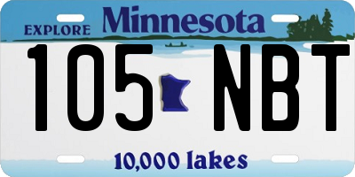 MN license plate 105NBT