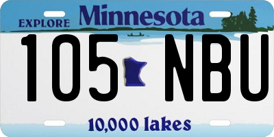 MN license plate 105NBU