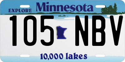 MN license plate 105NBV