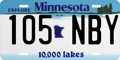 MN license plate 105NBY