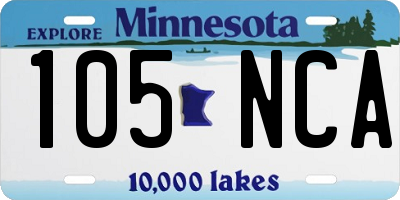 MN license plate 105NCA
